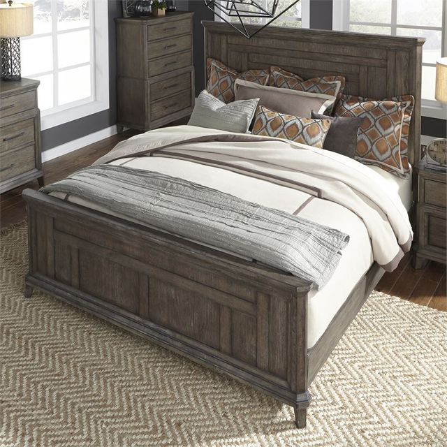 Liberty Furniture Artisan Prairie Gray Dusty Wax King Panel Bed 5