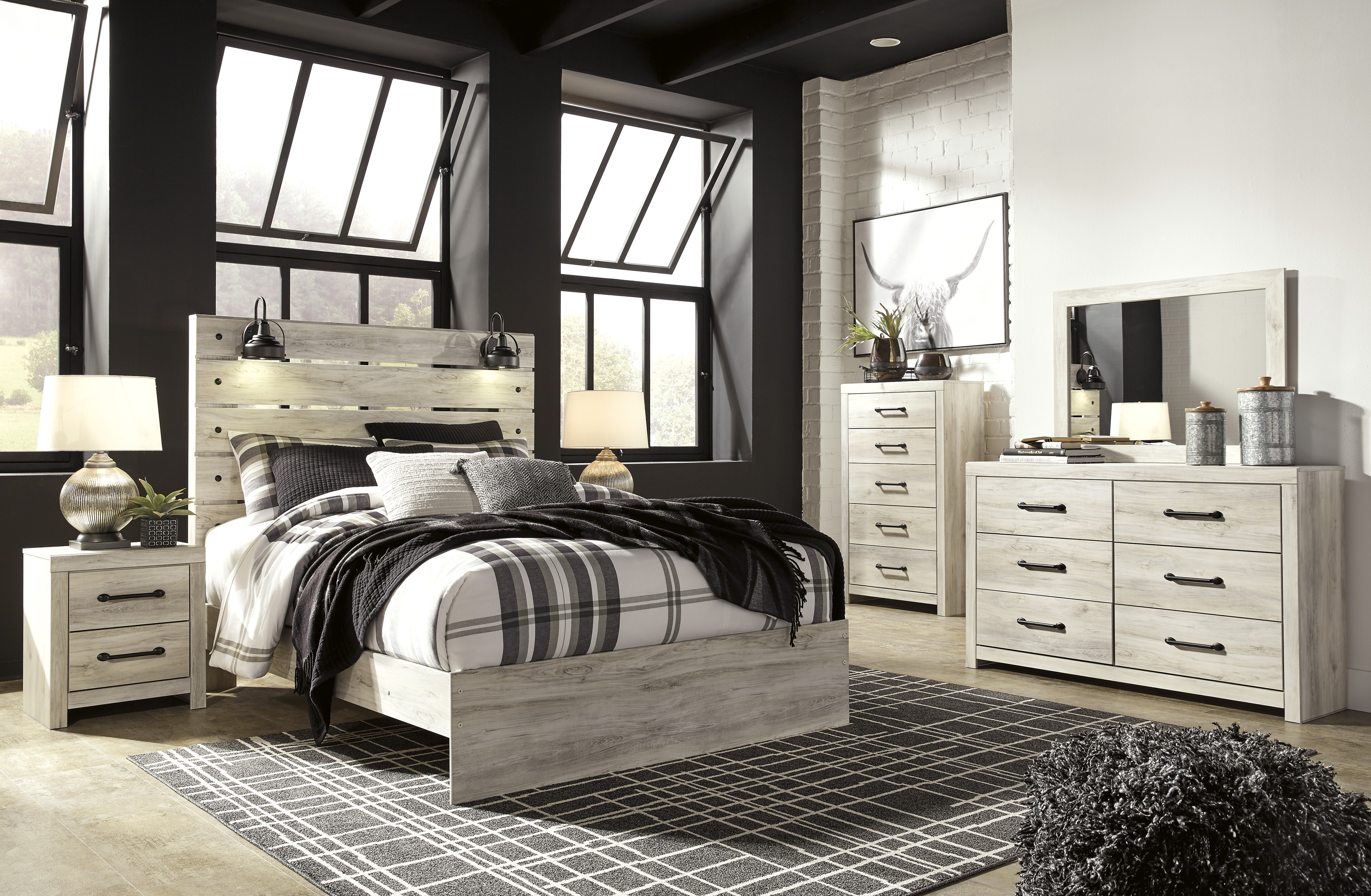 Signature Design by Ashley® Cambeck 4 Piece Whitewash Queen Bedroom Set
