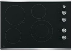 GE® 30" Stainless Steel on Black Electric Cooktop-JP3530SJSS
