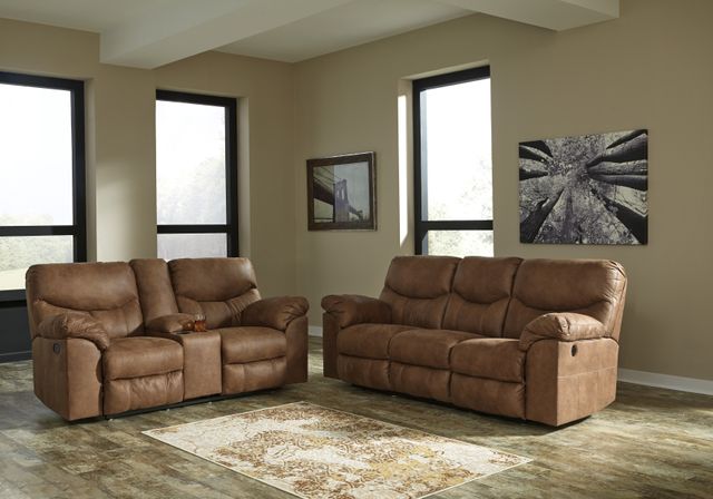 Signature Design by Ashley® Boxberg Bark Double Power Reclining Loveseat with Console 7