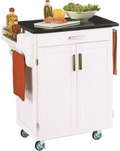 homestyles® Cuisine Cart Black Granite/White Kitchen Cart