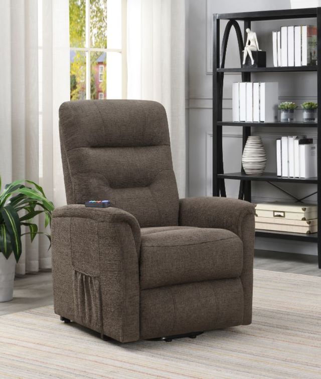 Coaster® Grey Tufted Upholstered Power Lift Recliner 18
