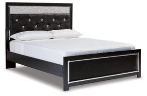 Signature Design by Ashley® Kaydell Black King Upholstered Panel Bed with LED Lights