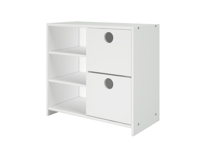 Donco Trading Company White Circles Low Loft Drawer Chest-0