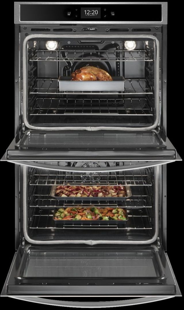 Whirlpool® 30" Black On Stainless Electric Built In Double Oven 8