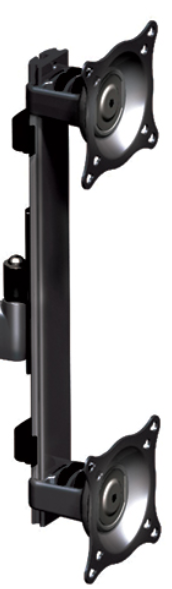 Chief® Black Dual Vertical Monitor Arm Wall Mount 1