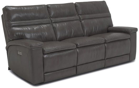 Palliser® Furniture Leo Gray Sofa Power Reclining with Power Headrest and Lumbar