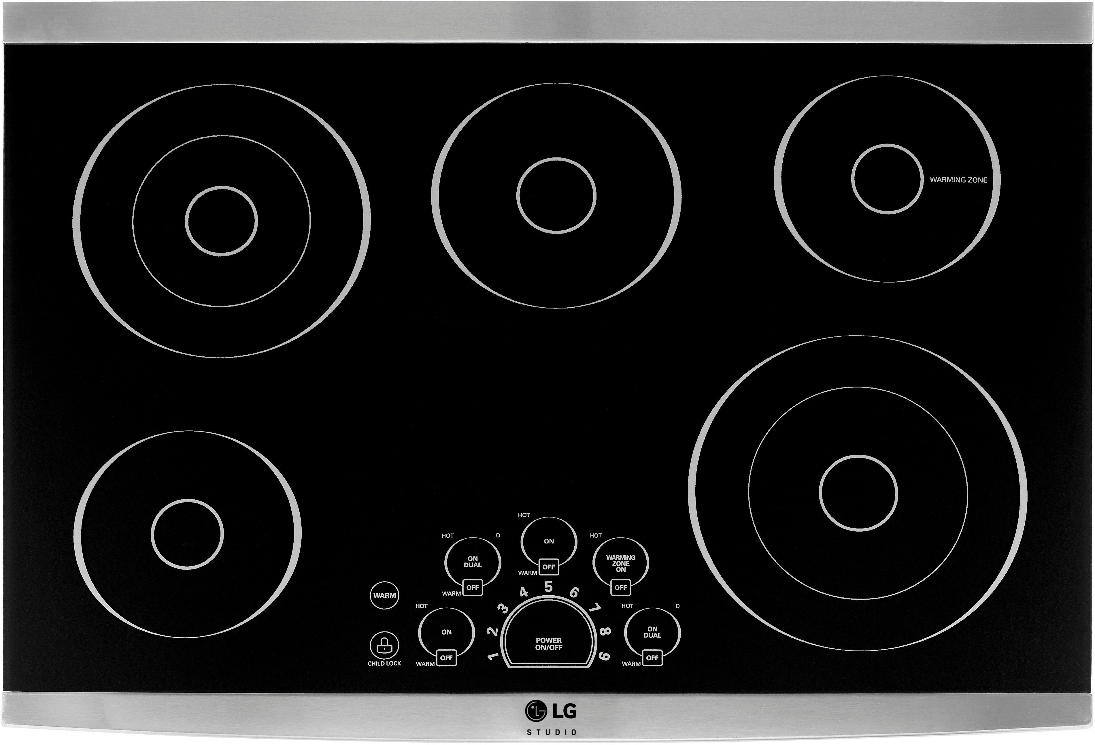 LG Studio 30" Stainless Steel Frame Electric Cooktop-LSCE305ST