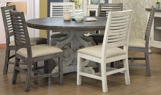 International Furniture Direct Stone 5-Piece Beige/Gray Dining Set