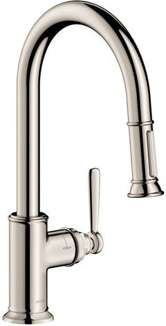 AXOR Montreux Polished Nickel HighArc Kitchen Faucet 2-Spray Pull-Down, 1.75 GPM-16581831
