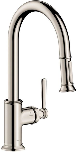 AXOR Montreux Polished Nickel HighArc Kitchen Faucet 2-Spray Pull-Down, 1.75 GPM