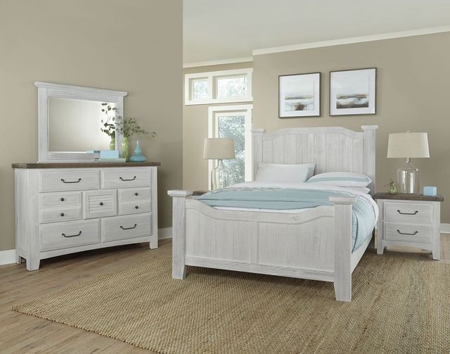 Vaughan-Basset Sawmill Alabaster Two Tone King Panel Bed-3