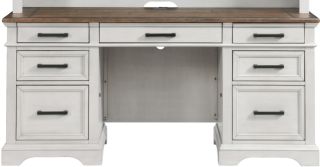 Intercon Drake Two-Toned Rustic White and French Oak 66" Credenza