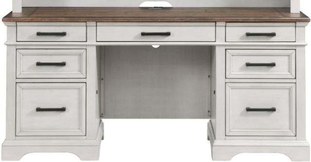 Intercon Drake Two-Toned Rustic White and French Oak 66" Credenza 0