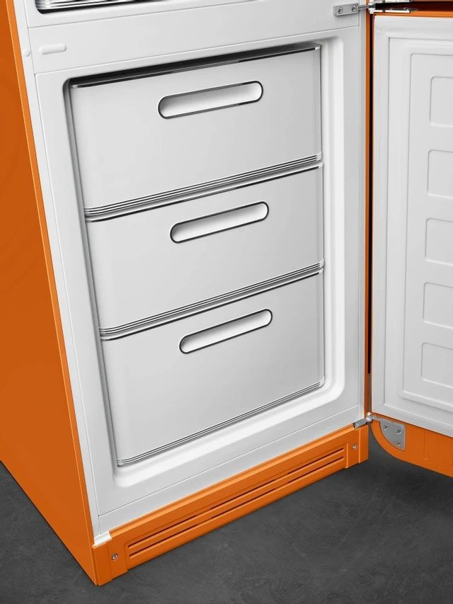 Smeg 50's Retro Style Aesthetic 11.7 Cu. Ft. Orange Bottom Freezer Refrigerator 2