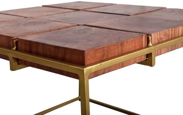 Progressive® Furniture Layover Iron Gold/Natural Cocktail Table-2