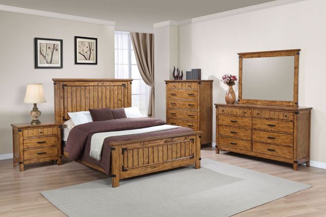 Coaster® Brenner Rustic Honey Eastern King Panel Bed 1