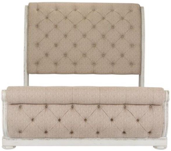 Liberty Abbey Park Weathered Brown King Upholstered Sleigh Bed 1
