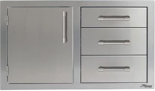 Alfresco™ 31.88" Stainless Steel Three Drawers with Door On Left