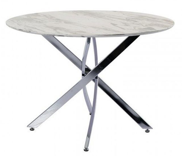 Chintaly Imports Sandra White and Gray Dining Table-0