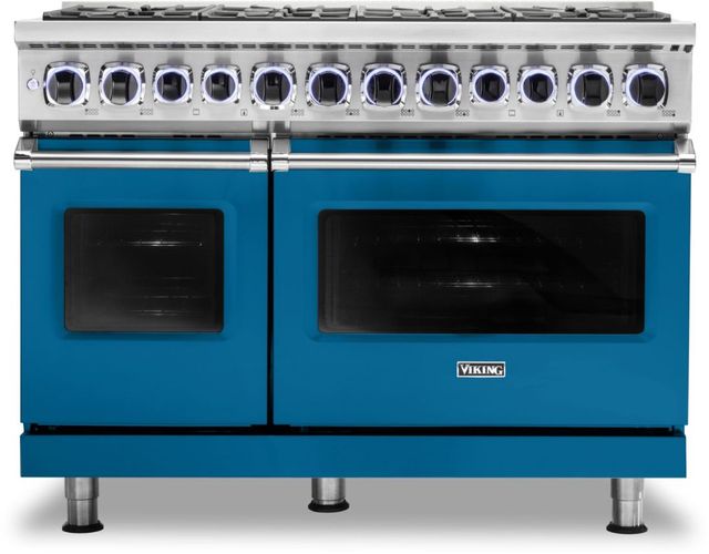 Viking® 7 Series 48" Alluvial Blue Pro Style Dual Fuel Natural Gas Range