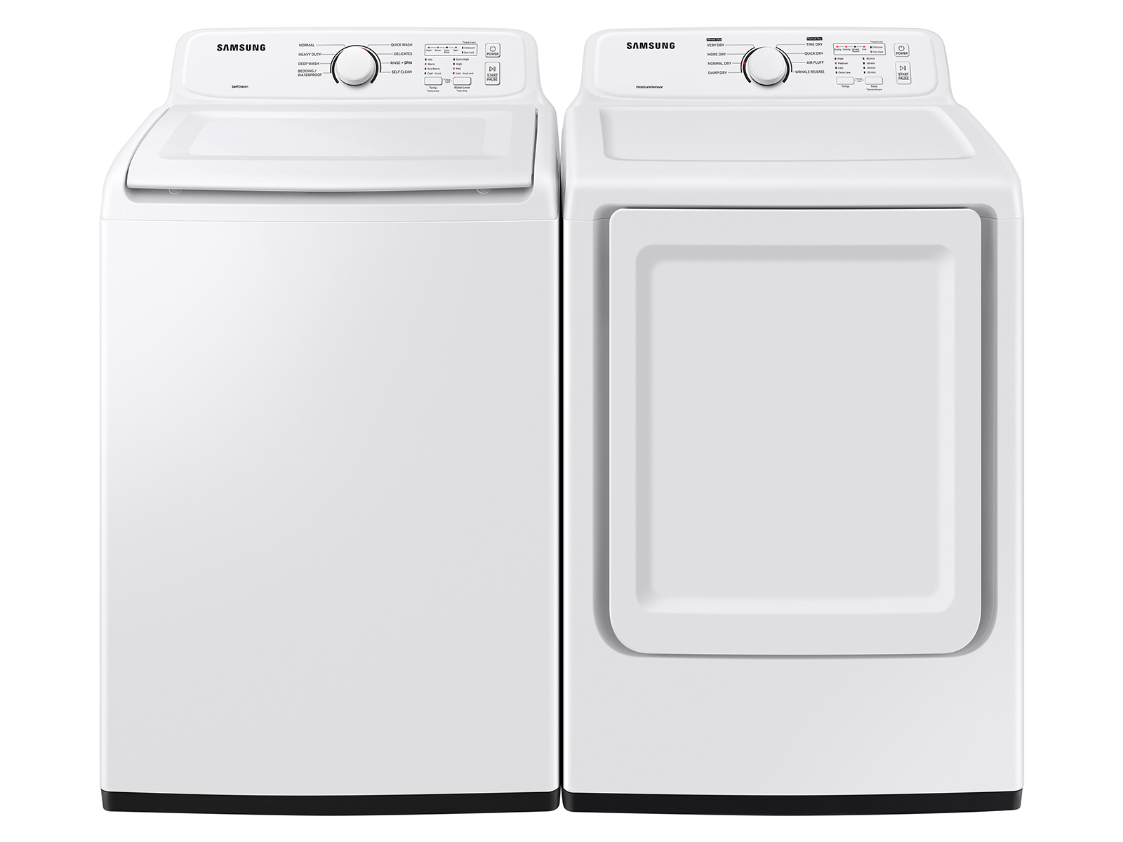 White Samsung top load washer and dryer