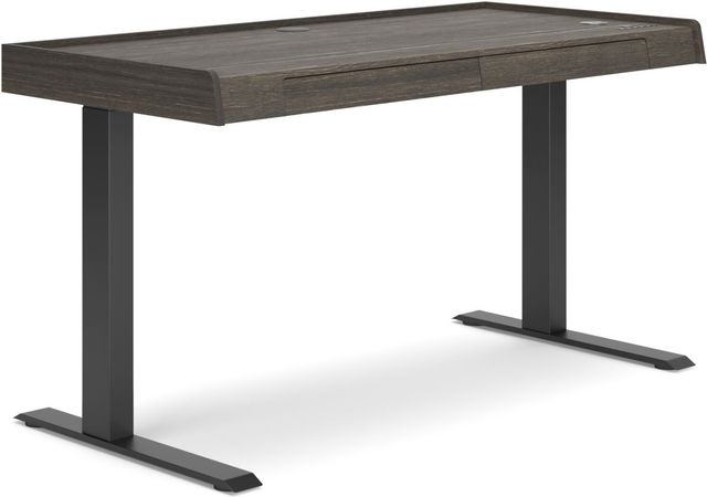 Signature Design by Ashley® Zendex Dark Brown 55" Adjustable Height Desk-0