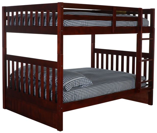 Donco Trading Company Mission Merlot Full Over Full Bunk Bed-0
