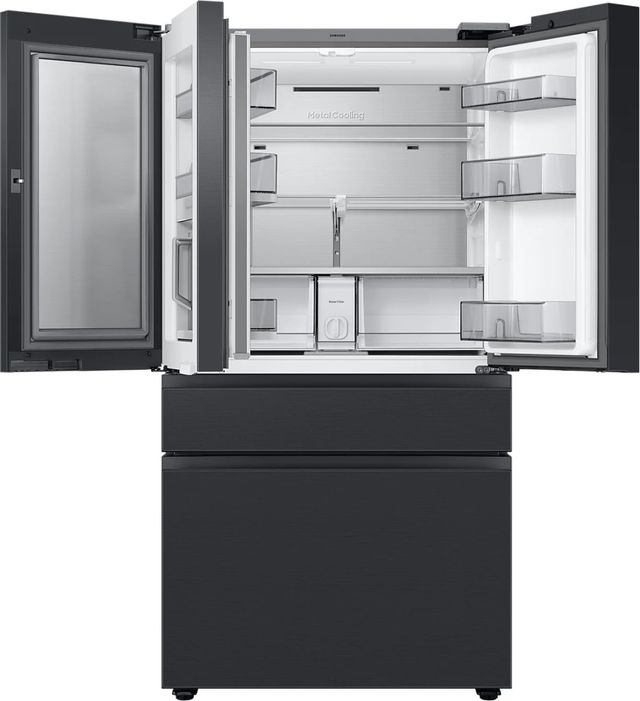 Samsung Bespoke 28.6 Cu. Ft. Charcoal Glass/Matte Black Steel French Door Refrigerator 4