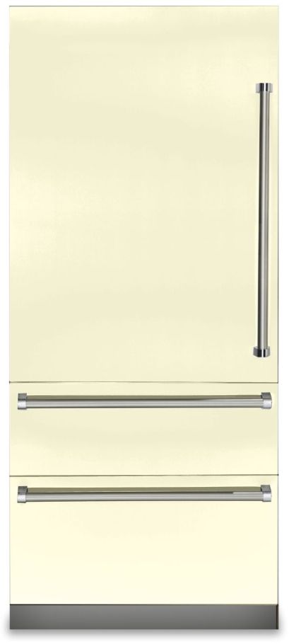 Viking® 7 Series 20.0 Cu. Ft. Vanilla Cream Professional Built In Left Hinge Bottom Freezer Refrigerator 0