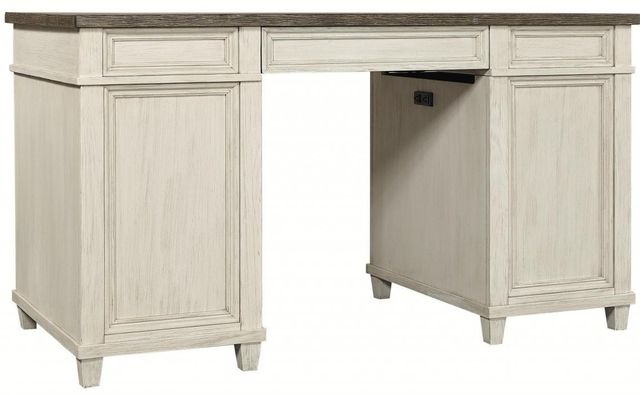 Aspenhome® Caraway Aged Ivory 66" Executive Desk-3