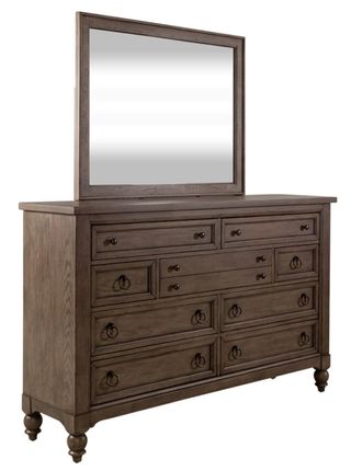 Liberty Furniture Americana Farmhouse Dusty Taupe Dresser and Mirror