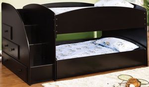 Furniture of America® Merritt Black Twin/Twin Bunk Bed