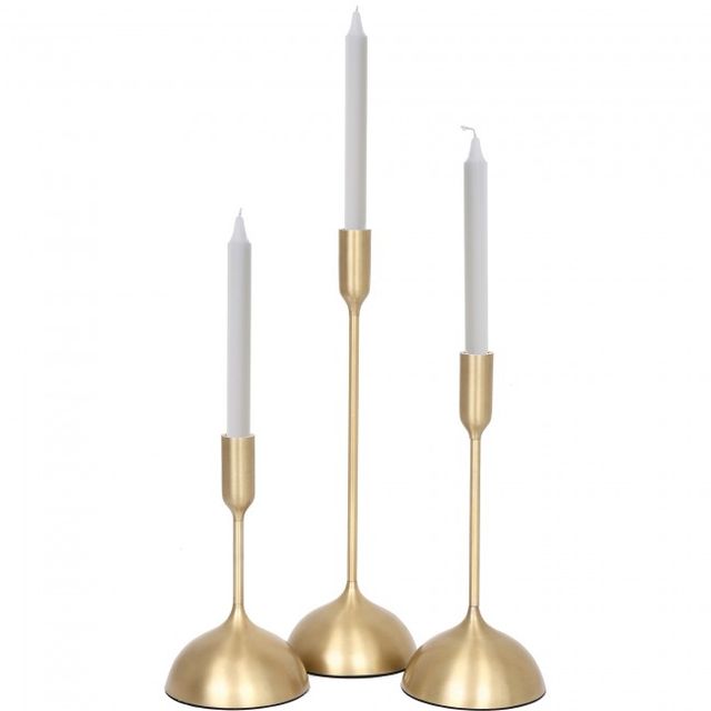 Renwil® Ferris Set of 3 Gold Candle Holders