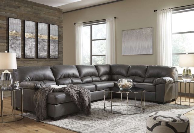 Benchcraft® Aberton Gray 3-Piece Sectional with Chaise 5