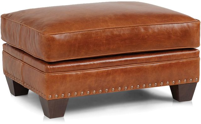Smith Brothers 235 Collection Brown Leather Ottoman 1