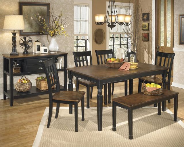 Signature Design by Ashley® Owingsville Black/Brown Rectangular Dining Room Table 7