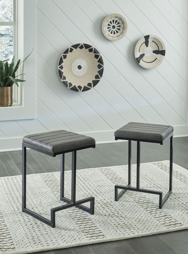 Signature Design by Ashley® Strumford Gray/Black Counter Height Stool 2