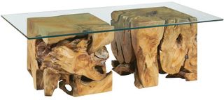 Hammary® Hidden Treasures Square Root Coffee Table With Glass Top