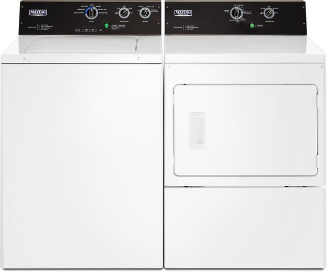 Maytag® White Commercial Laundry Pair