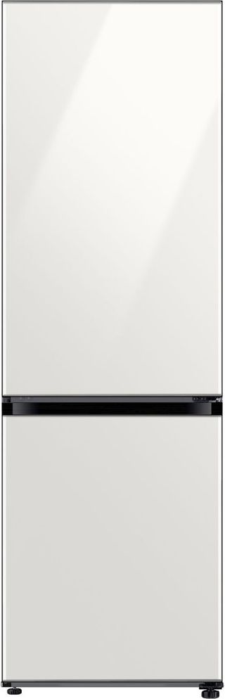 Samsung 12.0 Cu. Ft. Bespoke White Glass Bottom Freezer Refrigerator with Customizable Colors and Flexible Design