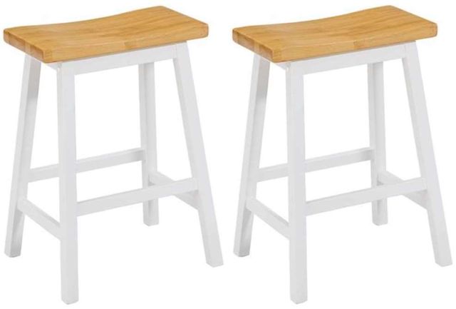 Progressive® Furniture Christy 2-Piece Light Oak/White Counter Stool Set-0