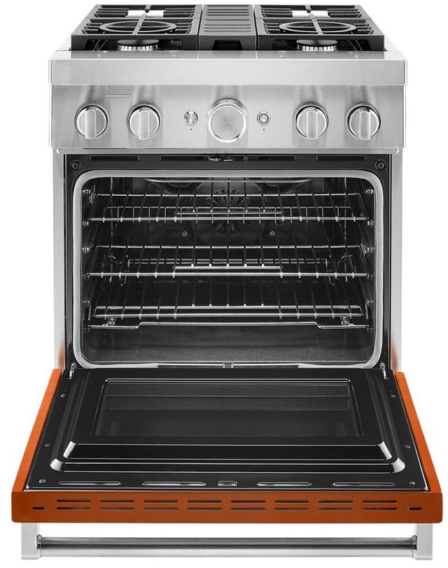 KitchenAid® 30" Scorched Orange Commercial-Style Free Standing Dual Fuel Range-KFDC500JSC-1