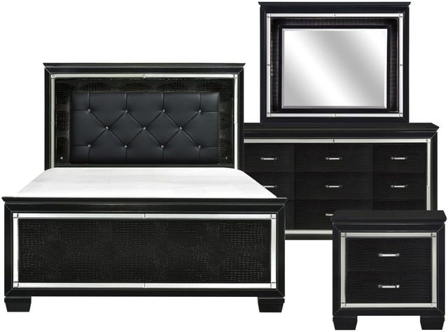 Homelegance® Allura 4-Piece Black Queen Bedroom Set