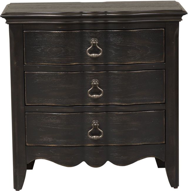 Liberty Furniture Chesapeake Antique Black Three Drawer Nightstand With Charging Station-1
