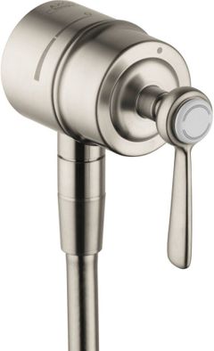 AXOR Montreux Brushed Nickel Wall Outlet with Check Valves and Volume Control, Lever Handle