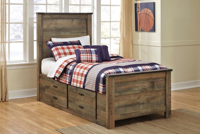 Signature Design by Ashley® Trinell Rustic Brown Under Bed Storage with Side Rail 2