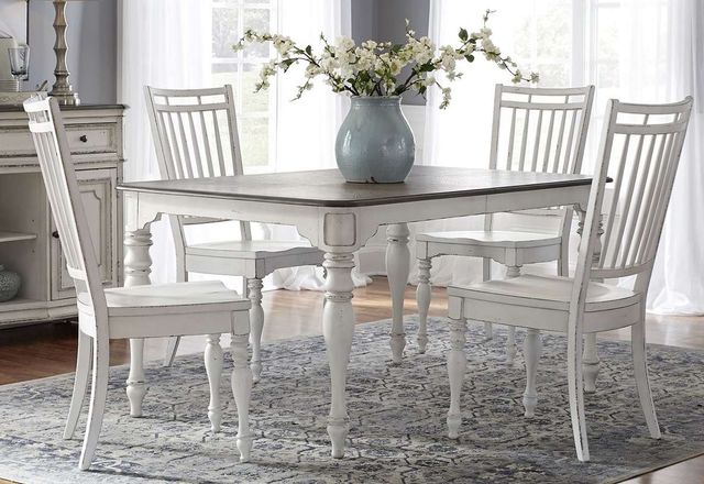 Liberty Furniture Magnolia Manor Antique White 5 Piece Dining Table Set 0