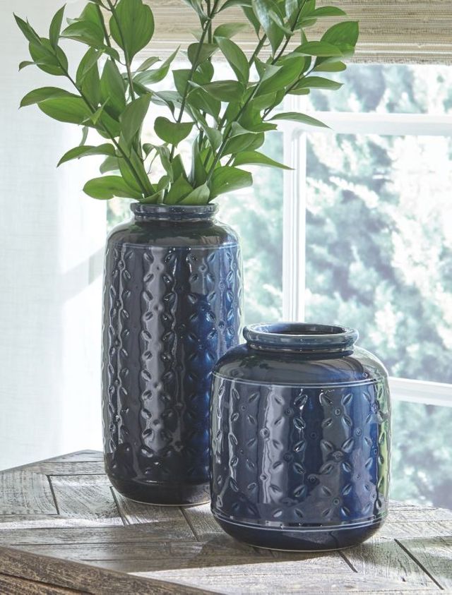 Signature Design by Ashley® Marenda Navy Blue Vase Set-1