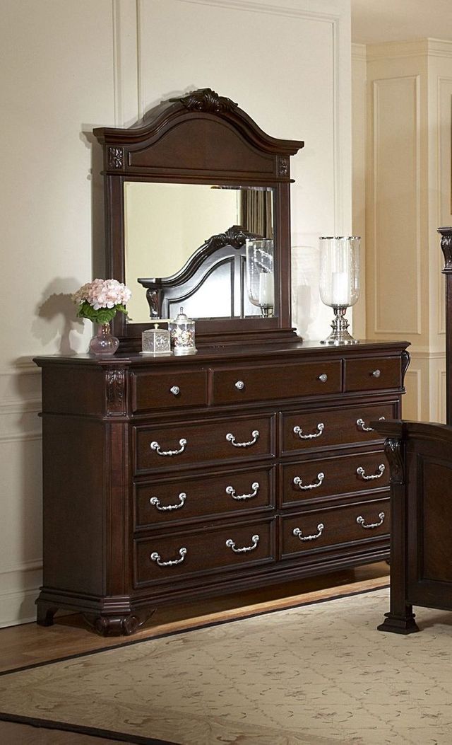 New Classic® Home Furnishings Emilie Tudor Brown Dresser Landscape Mirror-1